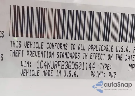 2016 Jeep Patriot High Altitude Edition z USA, uszkodzony, nr VIN 1C4NJRFB3GD501144